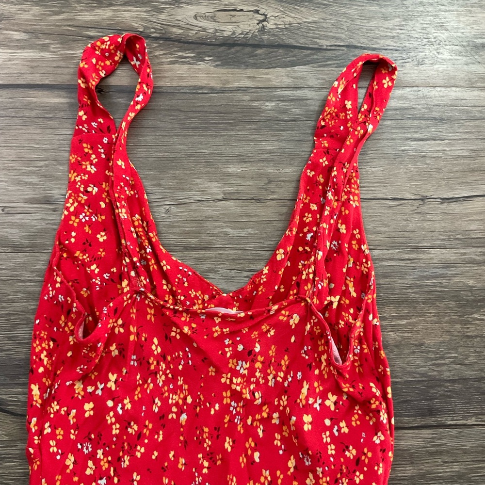Reformation Red Floral Midi Dress - Picture 7 of 8